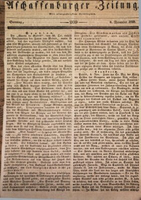 Aschaffenburger Zeitung Sonntag 8. November 1840