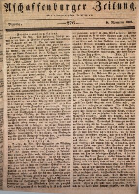 Aschaffenburger Zeitung Montag 16. November 1840