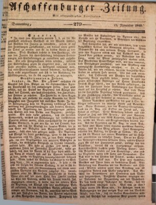 Aschaffenburger Zeitung Donnerstag 19. November 1840