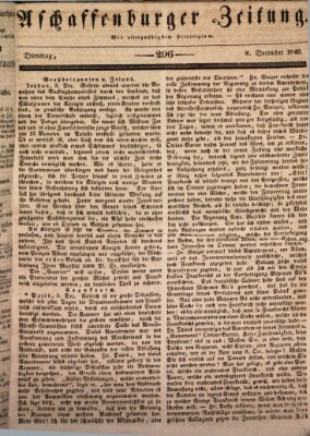 Aschaffenburger Zeitung Dienstag 8. Dezember 1840