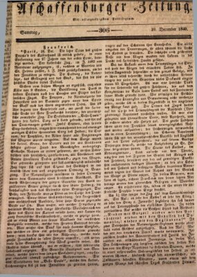 Aschaffenburger Zeitung Samstag 19. Dezember 1840