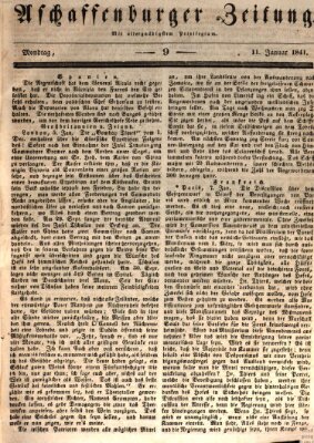 Aschaffenburger Zeitung Montag 11. Januar 1841