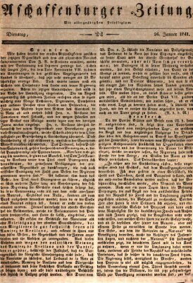 Aschaffenburger Zeitung Dienstag 26. Januar 1841