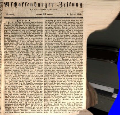 Aschaffenburger Zeitung Mittwoch 3. Februar 1841