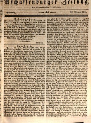 Aschaffenburger Zeitung Samstag 20. Februar 1841