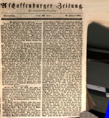 Aschaffenburger Zeitung Donnerstag 25. Februar 1841