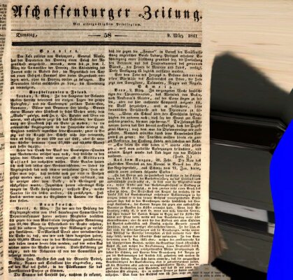 Aschaffenburger Zeitung Dienstag 9. März 1841