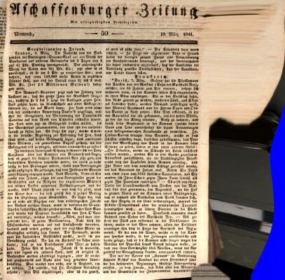 Aschaffenburger Zeitung Mittwoch 10. März 1841