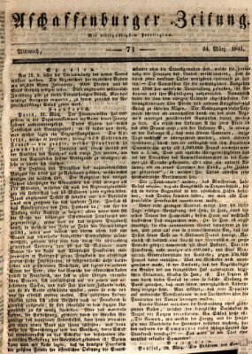 Aschaffenburger Zeitung Mittwoch 24. März 1841