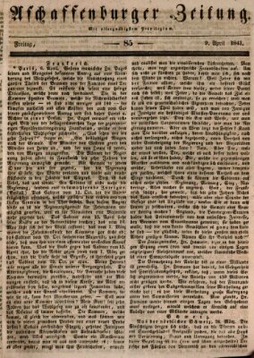 Aschaffenburger Zeitung Freitag 9. April 1841