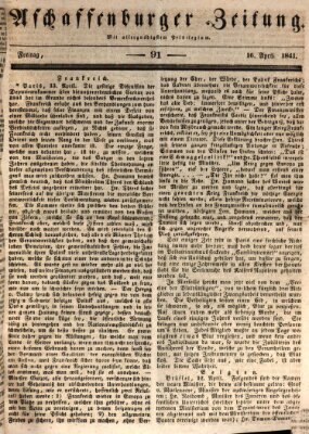 Aschaffenburger Zeitung Freitag 16. April 1841