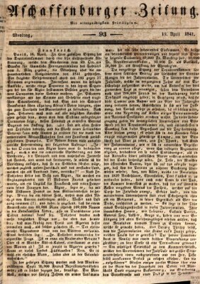 Aschaffenburger Zeitung Monday 19. April 1841