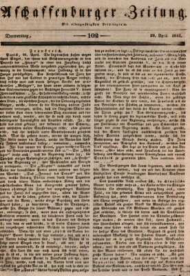 Aschaffenburger Zeitung Donnerstag 29. April 1841