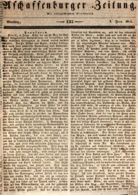 Aschaffenburger Zeitung Montag 7. Juni 1841