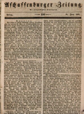 Aschaffenburger Zeitung Freitag 11. Juni 1841