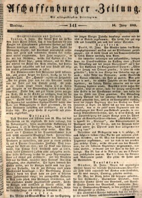 Aschaffenburger Zeitung Montag 14. Juni 1841