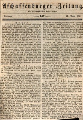 Aschaffenburger Zeitung Montag 21. Juni 1841