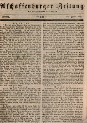 Aschaffenburger Zeitung Freitag 25. Juni 1841