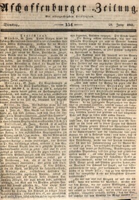 Aschaffenburger Zeitung Dienstag 29. Juni 1841