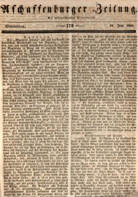 Aschaffenburger Zeitung Donnerstag 22. Juli 1841