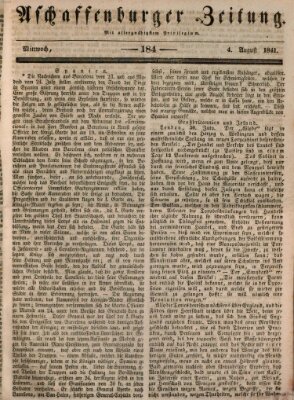 Aschaffenburger Zeitung Mittwoch 4. August 1841