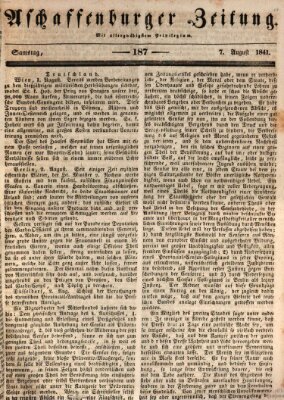 Aschaffenburger Zeitung Samstag 7. August 1841