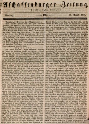 Aschaffenburger Zeitung Montag 16. August 1841