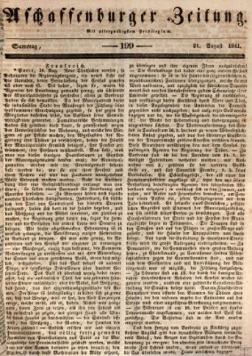 Aschaffenburger Zeitung Samstag 21. August 1841