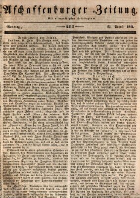 Aschaffenburger Zeitung Montag 23. August 1841