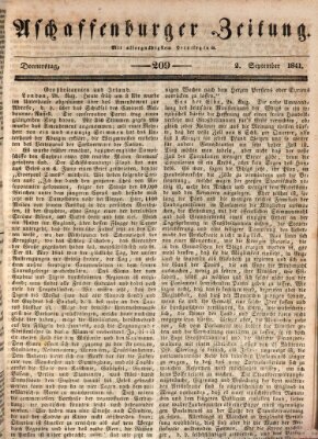 Aschaffenburger Zeitung Donnerstag 2. September 1841