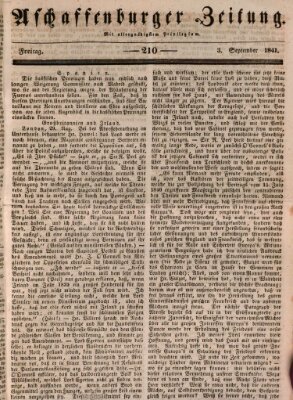 Aschaffenburger Zeitung Freitag 3. September 1841