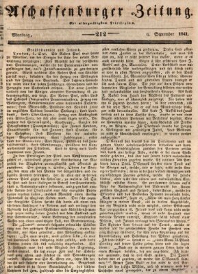 Aschaffenburger Zeitung Montag 6. September 1841