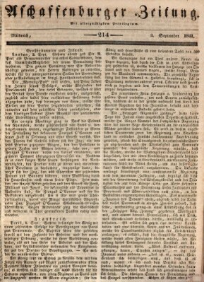 Aschaffenburger Zeitung Mittwoch 8. September 1841