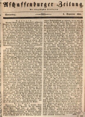 Aschaffenburger Zeitung Donnerstag 9. September 1841