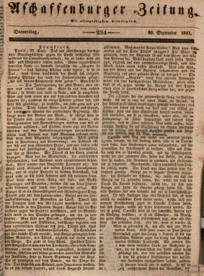 Aschaffenburger Zeitung Donnerstag 30. September 1841