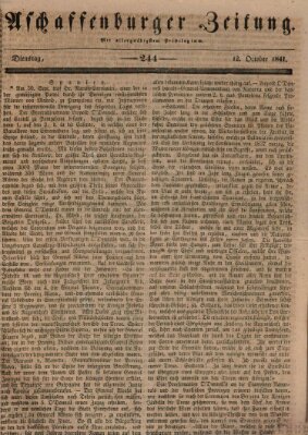 Aschaffenburger Zeitung Dienstag 12. Oktober 1841