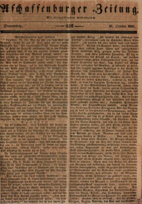 Aschaffenburger Zeitung Donnerstag 21. Oktober 1841