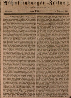 Aschaffenburger Zeitung Samstag 6. November 1841