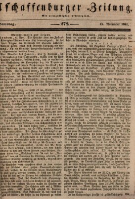 Aschaffenburger Zeitung Samstag 13. November 1841