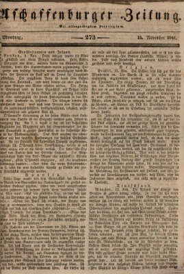 Aschaffenburger Zeitung Montag 15. November 1841