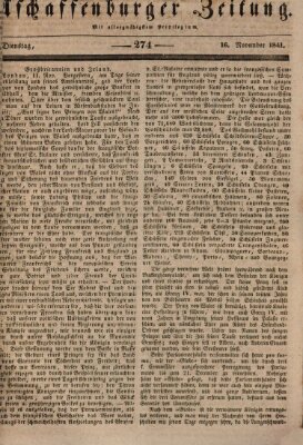 Aschaffenburger Zeitung Dienstag 16. November 1841