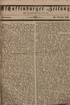 Aschaffenburger Zeitung Donnerstag 25. November 1841