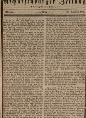 Aschaffenburger Zeitung Montag 29. November 1841