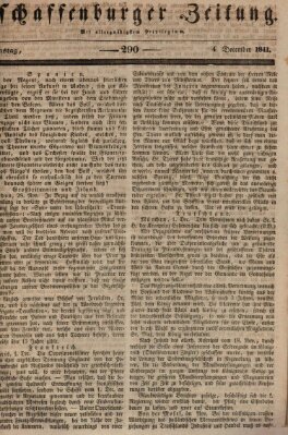 Aschaffenburger Zeitung Samstag 4. Dezember 1841