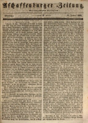 Aschaffenburger Zeitung Dienstag 11. Januar 1842