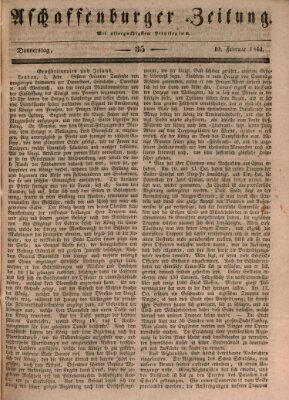 Aschaffenburger Zeitung Donnerstag 10. Februar 1842