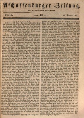 Aschaffenburger Zeitung Mittwoch 16. Februar 1842