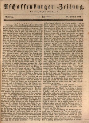 Aschaffenburger Zeitung Samstag 19. Februar 1842