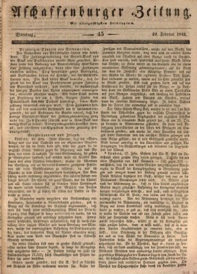 Aschaffenburger Zeitung Dienstag 22. Februar 1842