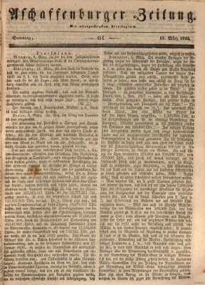 Aschaffenburger Zeitung Samstag 12. März 1842